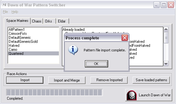 Dawn of War Pattern Switcher after import