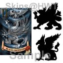 Black Gryphons banner and badges