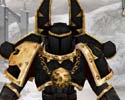 Front view of modified team colourable berserker in Black Legion colours